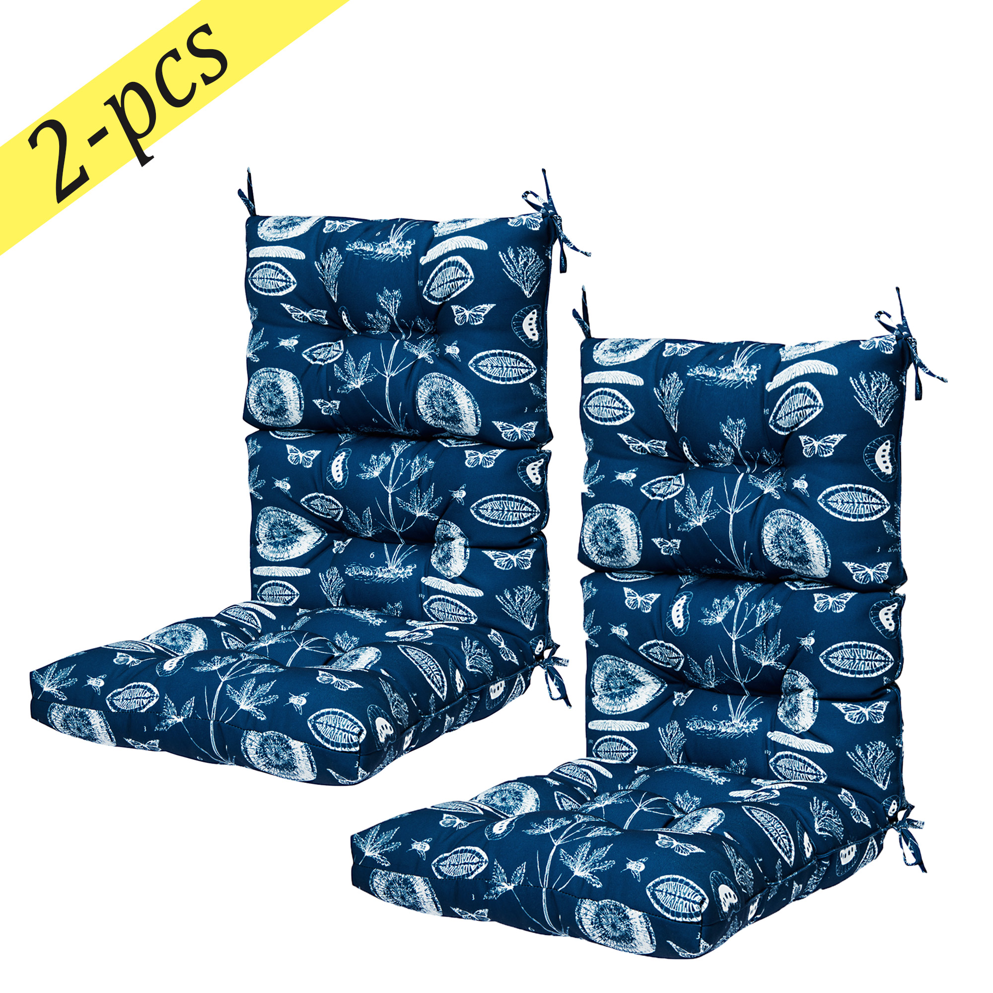 2 Pack/4 Pack Chaise Lounge Cushion Outdoor Chaise Lounge Cushion High Rebound Foam Polyester High Back Recliner Chair Cushion Patio Garden High Rebound Foam - image 1 of 8