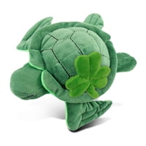 DolliBu Green Sea Turtle Stuffed Animal with Green Plush Shamrock - Cute Green Shamrock Plush St Patricks Day Stuffed Animal Sea Turtle, Good Luck St Patricks Day Toys for Kids, Baby - 6 Inches