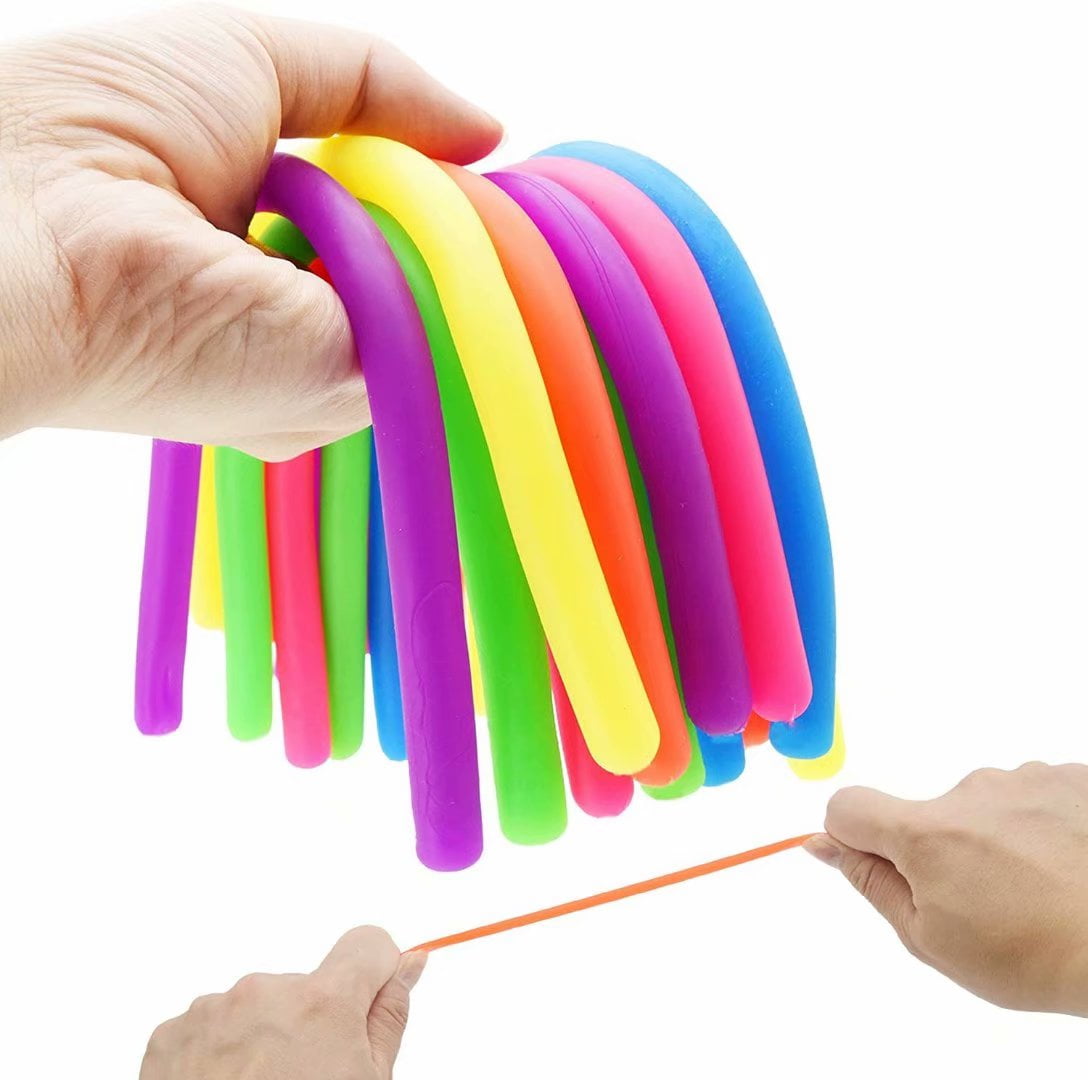 Stretchy Jelly String Noodles Thick Rubber Fidget Sensory Toys Set for Calming R 