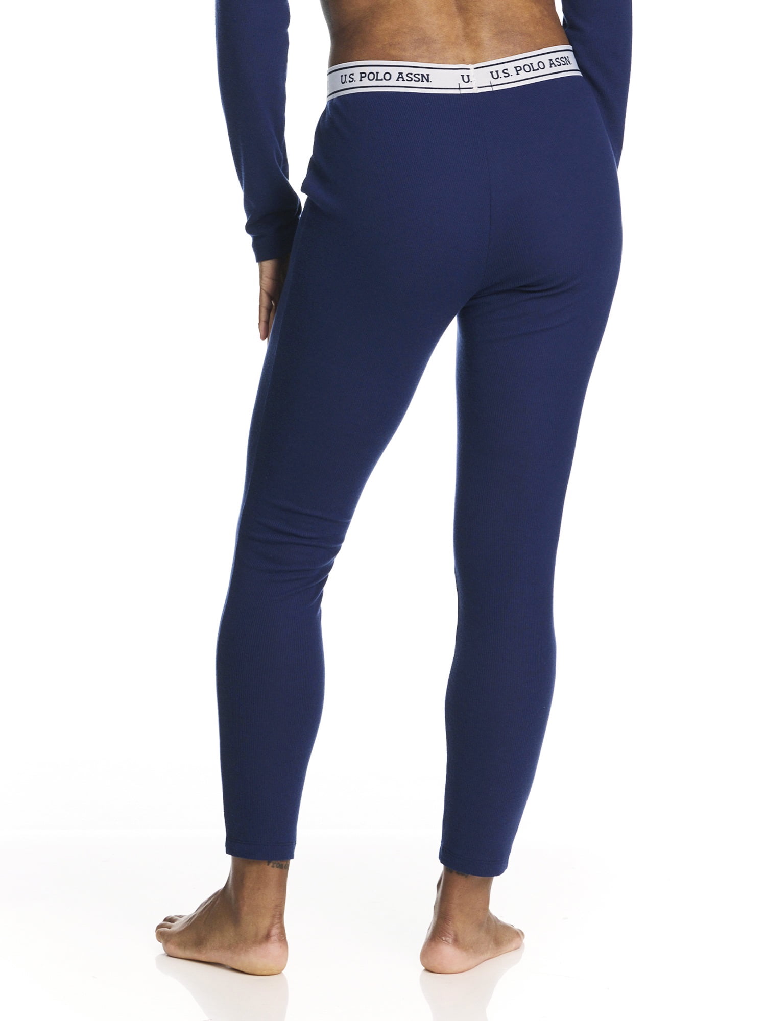 U.S. Polo Assn. Women's Ribbed Henley Long Underwear Thermal Set, 2-Piece Set, Sizes S-3X