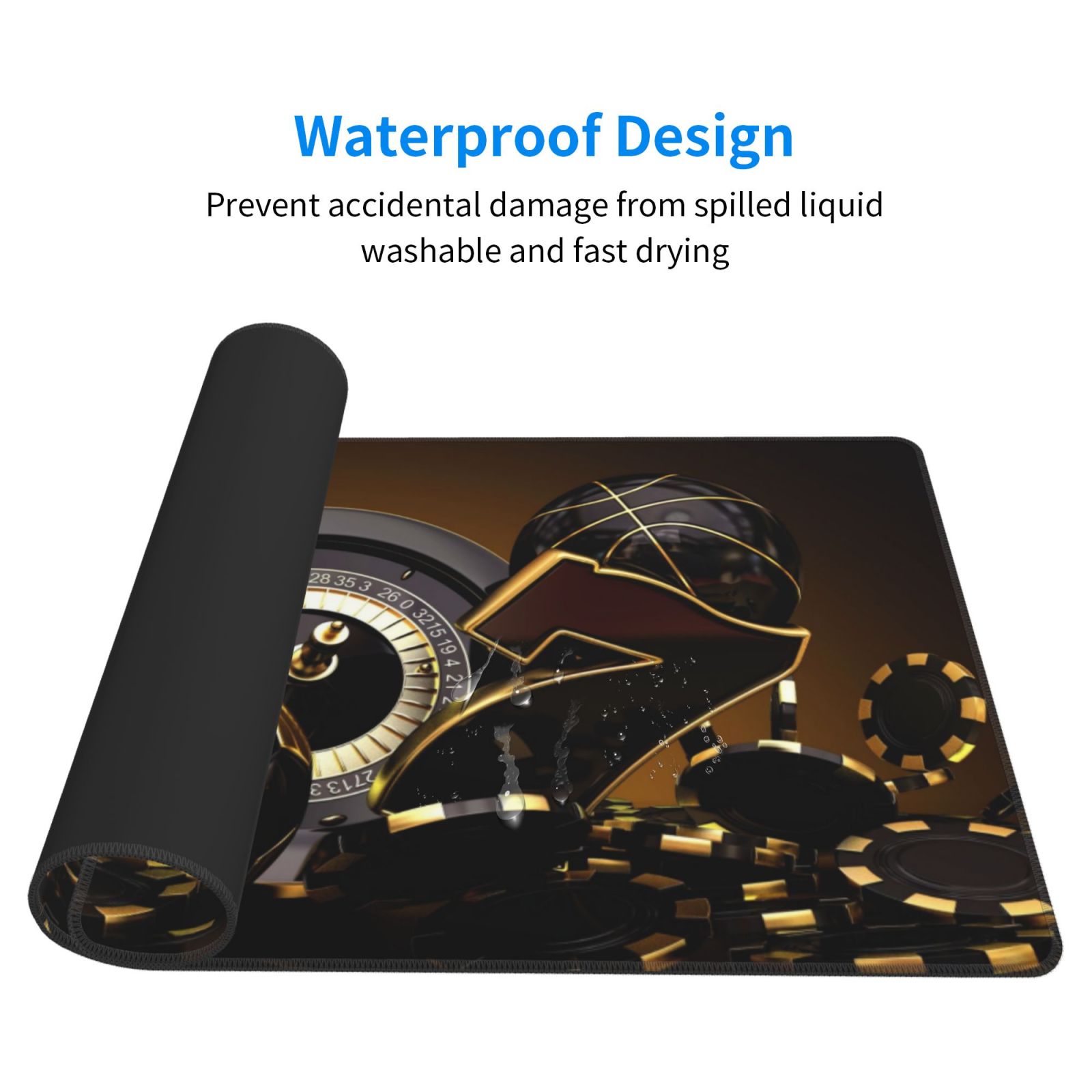 Rateoe Casino Cards Print Mouse Pad - Extended Large Gaming Mousepad,Non-Slip Stitched Edge,16x29.5 Inch