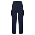 thumbnail image 4 of YMNXA Kids Boys Cargo Pants With Multiple Pockets High Waist Solid Color Straight Leg Lightweight Breathable Trousers For Daily Wear,Navy,5-6 Years, 4 of 7