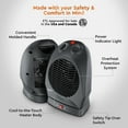 thumbnail image 7 of Comfort Zone Fan-Forced Oscillating Space Heater with Thermostat, Black, 7 of 7
