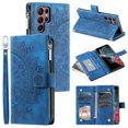 thumbnail image 2 of For Samsung Galaxy S23/S23+/S23 Ultra Phone Case，Shockproof Embossing Leather zipper Wallet Card Slot Cover，Lanyard Strap Stand Case Cover, 2 of 5