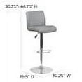 thumbnail image 6 of Flash Furniture Scott Contemporary Gray Vinyl Adjustable Height Barstool with Rolled Seat and Chrome Base, 6 of 12