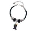 thumbnail image 2 of Delight Jewelry Resin Black Kitty Cat with Witch Hat Wife Celtic Knot Leather Bead Bracelet, 7"+2" Extender, 2 of 4
