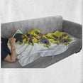 thumbnail image 6 of Fractal Soft Flannel Fleece Blanket, Trippy Seahorse Pattern with Vortex Turning Swirled Petals Fantasy New Image, Cozy Plush for Indoor and Outdoor Use, 60" x 80", Earth Yellow Blue, by Ambesonne, 6 of 6