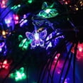thumbnail image 6 of LED 21.3FT Butterfly Lights,Butterfly Solar Lights Curtain Fairy Lights - 8 Modes Starry Twinkle Icicle String Lights Waterproof for Bedroom Christmas Wedding Party Dorm(Multicolor,30 lights), 6 of 9