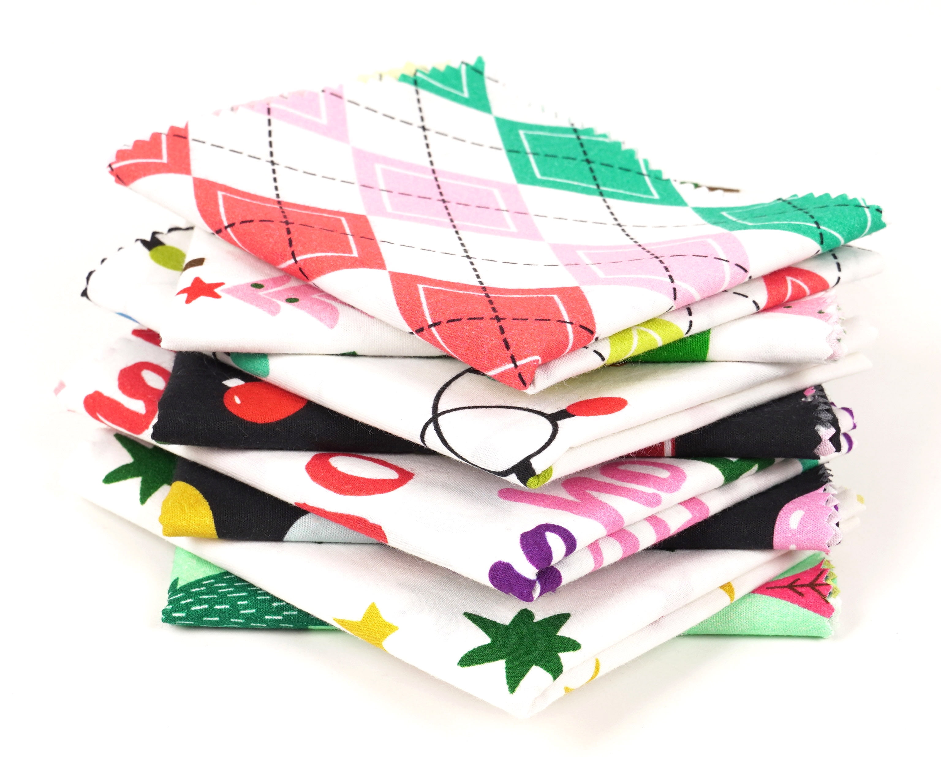 Soimoi 8 Pc Fat Quarter Bundle,ChristmasPrint 18"x 22"DIY Patchwork-100% CottonPre-Cut Quilting Fabric Multicolor