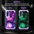 thumbnail image 5 of Casetego for Samsung Galaxy A15 5G Case,Glow in The Dark Three Layer Heavy Duty Shockproof Full Body Protection Hard Plastic Bumper+Soft Silicone Protective Case,Shiny Red Purple, 5 of 8
