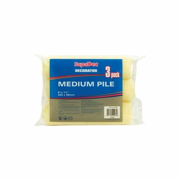 SupaDec Medium Pile Paint Roller Sleeve (Pack of 3)
