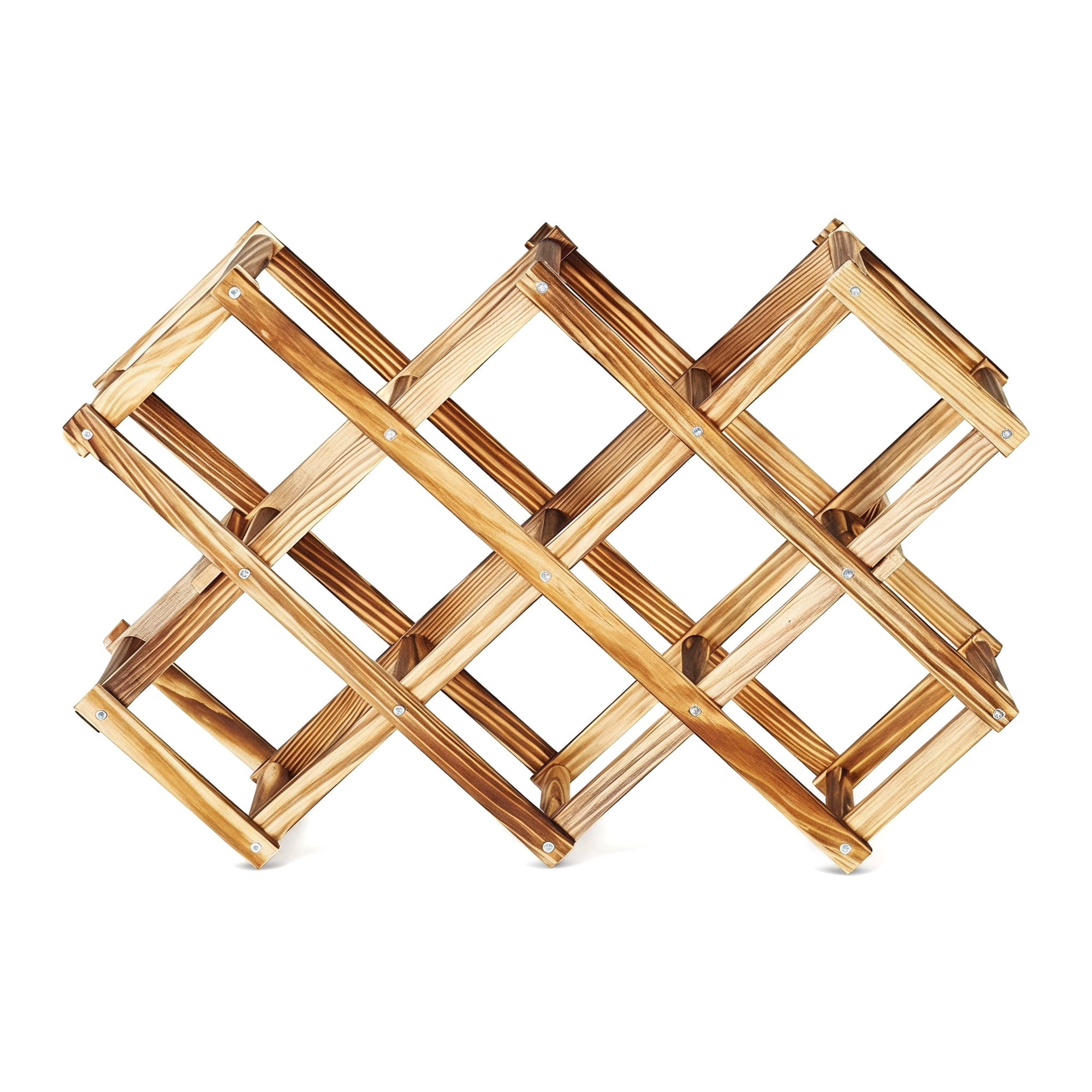 Foldable 10 Bottle Wooden Stackable Wine Cellar Racks Storage Racks Countertop