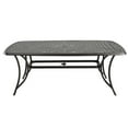 thumbnail image 6 of Mondawe 73"x 39" Rectangular Round Corner Cast Aluminum Dining Table with Umbrella Hole, 6 of 8