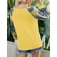 thumbnail image 5 of Camiseta de mujer Tie Dye Costura impresa Top Cuello redondo Manga larga Blusa de otoño Sudadera informal, Amarillo, XL Scienceny AP003999-08, 5 of 7
