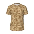thumbnail image 5 of Wukai Brown Flowers Print Men's Short-Sleeved Mesh T-Shirt,Quick-Dry Short Sleeve Workout T-Shirt-Small, 5 of 8