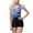Multicolor-07, variant on STETMN One Piece Swimsuit for Women Color Block Boyshort Swimwear Racerback Sport Boyleg Bathing Suit