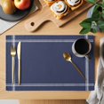 thumbnail image 2 of Solid Blue Color Placemats Set of 6 Dark Blue Place Mats Table Mats Kitchen Dining Home Outdoor Party Table Decoration, 2 of 9