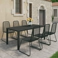 thumbnail image 1 of vidaXL 7 Piece Garden Dining Set PVC Rattan Black, 1 of 5
