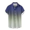 thumbnail image 5 of COSFO Gradient Short Sleeve Button Down Men Collared Casual Tops Regular Striped Men's Shirts, 5 of 6