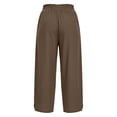 thumbnail image 7 of PWPSG Women's Elastic Waist Loose Harem Capri Pants, Breathable with Pockets Multi Colors for Daily Casual Wear Brown XXL, 7 of 7