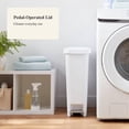 thumbnail image 4 of 11 Gallon Slim Step Trash Can, White Pedal-Operated Lid, Textured Indoor Kitchen Trashcan, 4 of 8