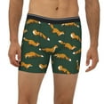 thumbnail image 2 of Men'S Boxer Briefs, Dark Green Fox Print Soft And Breathable Mens Underwear Boxer Briefs With Widen Waist, 2 of 2