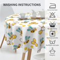thumbnail image 5 of Cute Bee and Honey Tablecloth Round 60 Inch Table Cloth Cover Mat Holiday Party Decoration for Dining Room Home Kitchen Picnic, 5 of 6