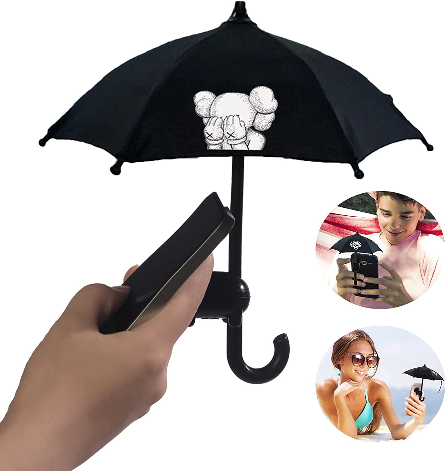 Phone Umbrella for Sun Suction Cup Stand Durable Cell Phone Umbrella Sun Shade with Adjustable