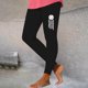 thumbnail image 3 of Gibobby Mujeres Pantalones Térmicos Leggings Leggings informales con estampado de béisbol para mujer, pantalones informales con cintura elástica, pantalones de chándal(Plata de plata,CH), 3 of 4