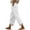 White, variant on YABCSAZ Women's Linen Pants High Waisted Wide Leg Pants Loose Casual Pants Solid Color Long Pants Vacation Boho Pants Drawstring Elastic Waist Lounge Long Trousers with Pockets Capri Pants for Women