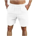 thumbnail image 2 of lkfuzj Men's Summer Casual Solid Color Drawstring Shorts with Pockets Elastic Waist Polyester for Outdoor Daily Seaside Holidays, 2 of 8