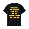 thumbnail image 1 of Good Sex No Stress One Boo No Ex Small Circle Big Checks T-Shirt - White - M, 1 of 3