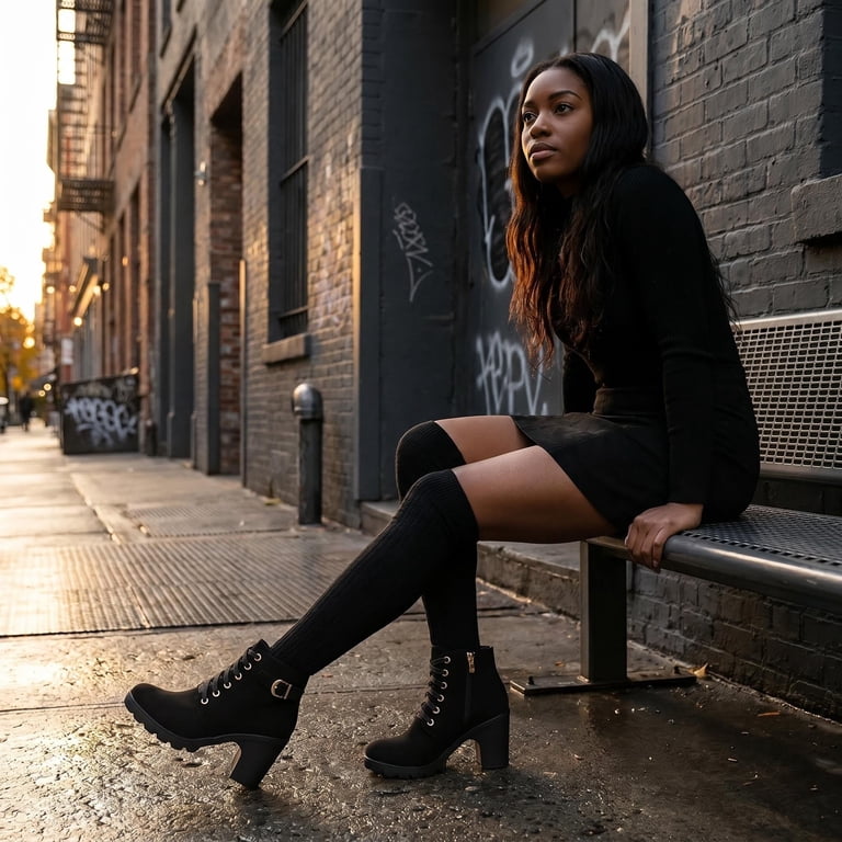winter dress with ankle boots and tights How to Wear a Sweater Dress With Leggings And