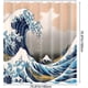 thumbnail image 1 of Cortina de ducha con ganchos de alta calidad, resistente al agua, a prueba de moho, fácil de limpiar, hermoso estampado... (onda) LingWen 8390611419134, 1 of 1
