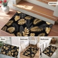 thumbnail image 5 of 2x3 Ft Entryway Area Rug, Black Golden Palm Leaf Kitchen Rug Runner Washable Floor Mat, Tropical Plant Modern Luxury Non Slip Indoor Door Mat Throw Carpet for Bathroom Living Room Bedroom, 5 of 8
