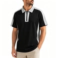 thumbnail image 5 of Rrxhxhs Golf Shirts for Men Color Block Collared Quarter Zip Short Sleeve Breathable Casual Athletic Tops,L, 5 of 6