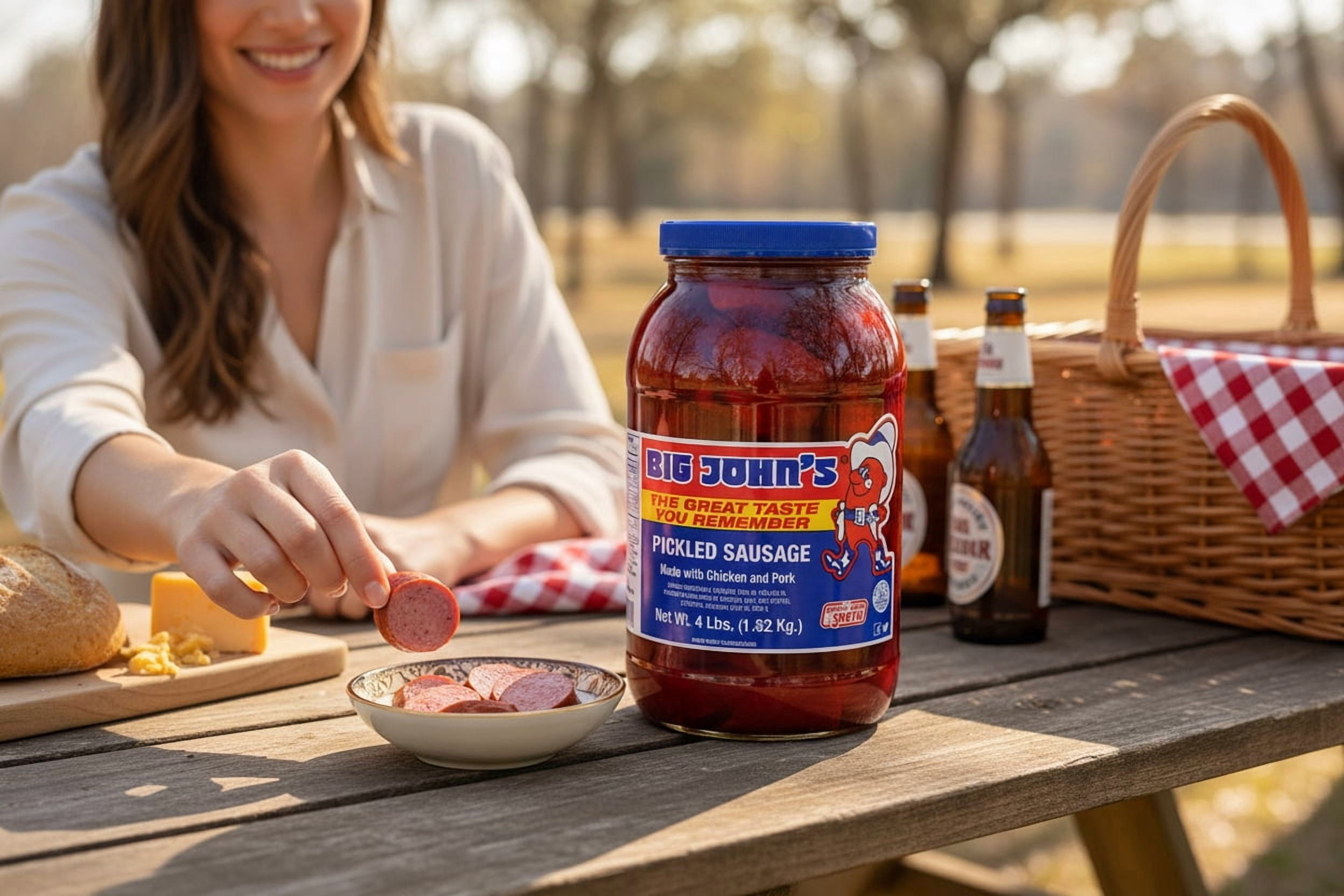 (2 pack) Big John's Ready to Eat Pickled Sausage 4lb Jar