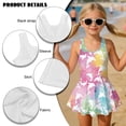 thumbnail image 5 of Uorisanigo Girls One Piece Swimsuits Sleeveless Size 6-7 Polyester and Spandex Bathing Suits Back Strap Swim Dress Summer Beach, Colorful Dolphin, 5 of 6