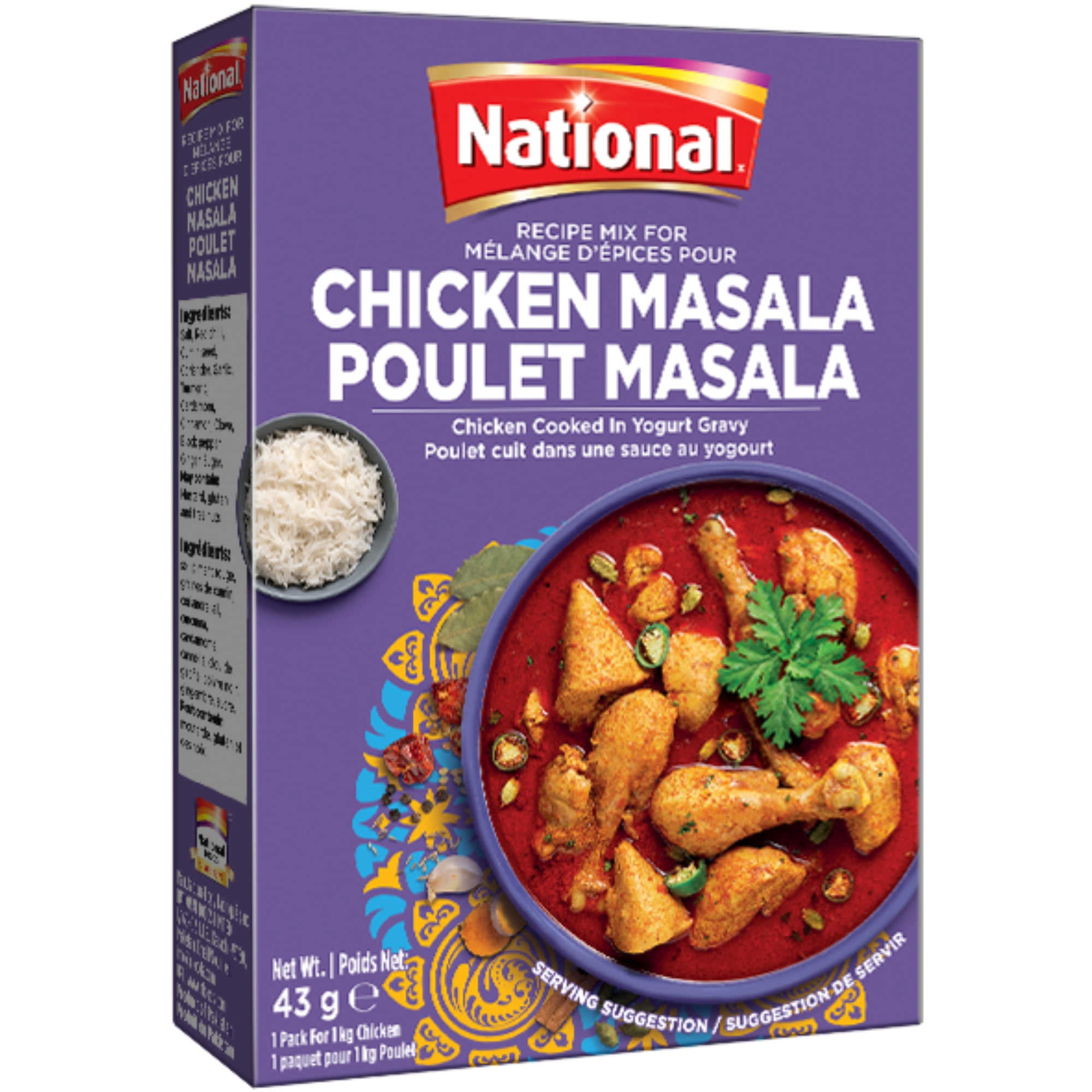 NATIONAL RMS POULET MASALA 43GM NATIONAL RMS POULET MASALA 43GM