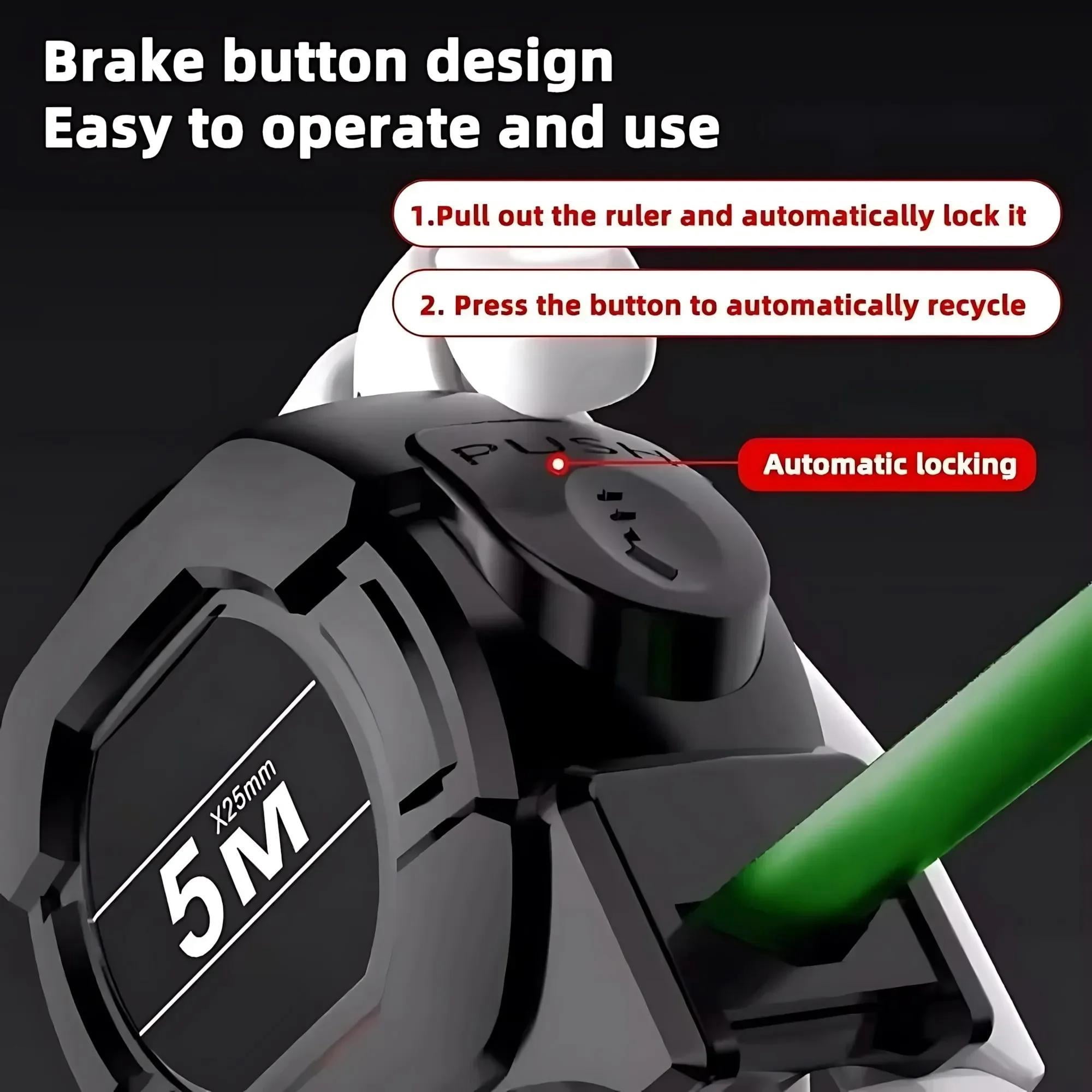 High-precision self-locking fluorescent measuring tape | 10 meters | Drop-proof, cut-proof | Essential tool for home renovation, DIY projects, and professional measurement.