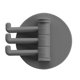 thumbnail image 1 of Gancho de pared autoadhesivo para cocina, multifuncional, giratorio, con 3 ganchos de almacenamiento, gris, 1 of 5