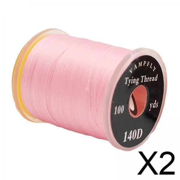 2 Hilos Para Atar Moscas, Resistentes En Bobinas Estándar, Accesorios De Material De Pesca Con Mosca, Color Rosa