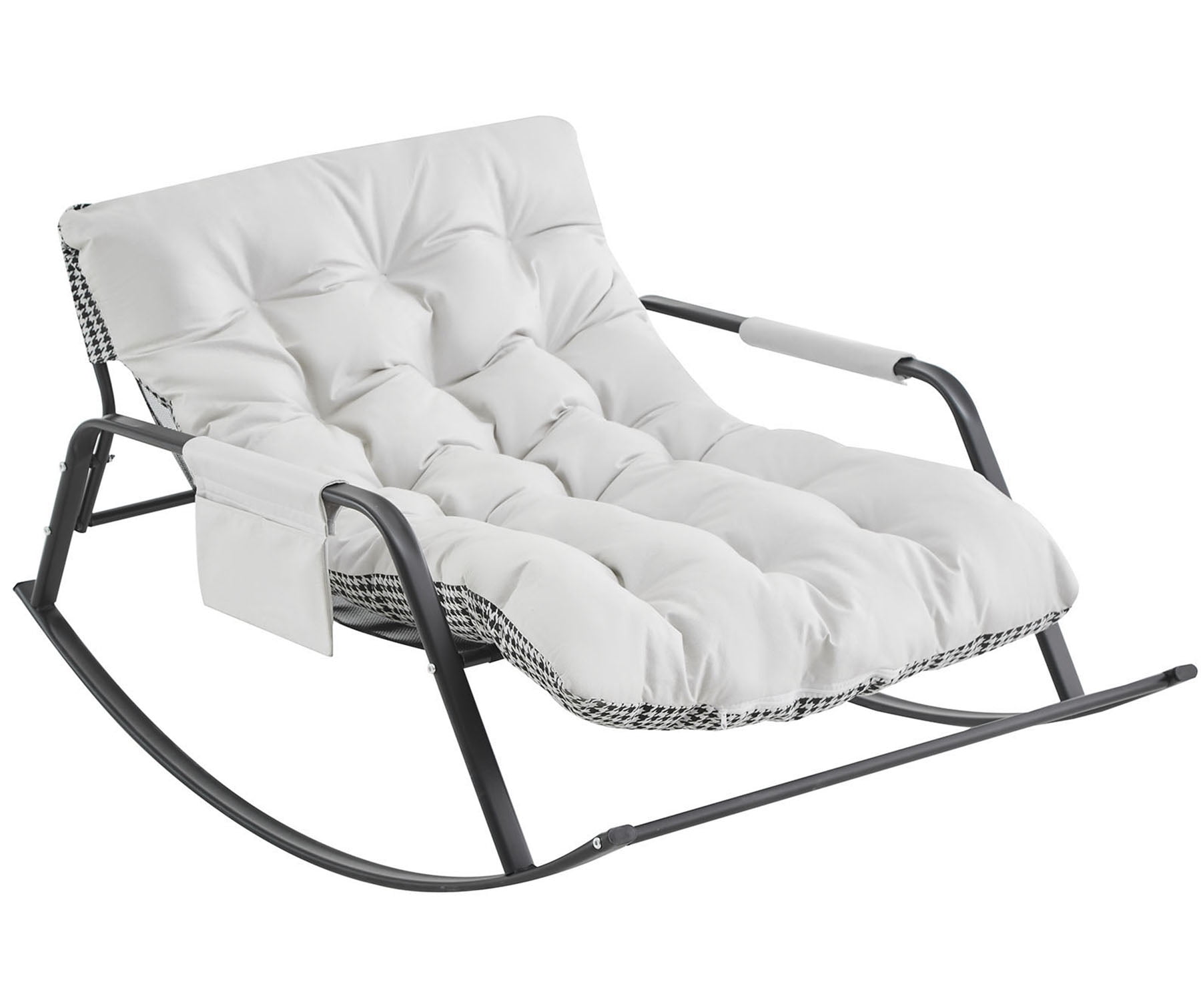 Extra-Wide Leather Upholstered Rocking Chair in Modern Design 50 Inch Accent Chair for Living Room and Nursery