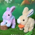 thumbnail image 6 of Bunny Easter Plush Toy, Jumping Spotted Rabbit Talking Hopping Ears Nose Moving Educational Plush Toy Singing Shaking Glowing Interactive Toy Sleeping Dolls, Soothing Easter Toys Electric for Kids, 6 of 13