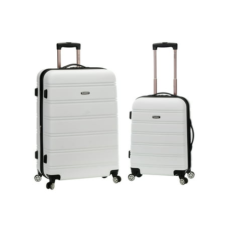 Rockland Expandable 2pc Hardside Carry On Spinner Luggage Set - White