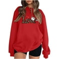 thumbnail image 2 of Spring Tops for Women Viikei Fall Womens Tops Long Sleeve,Women's Round Neck Fall Printed Printed Hoodie Long Sleeved Top Red S, 2 of 5