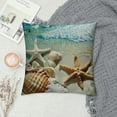 thumbnail image 2 of Chilfamy   Throw Pillow Covers Starfish and Seashell Summer Beach in Sea Water Time Caribbean Decor  Pillow Cases Home Decorative Square Pillowcases White, 2 of 5