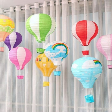 Toddmomy 6Pcs Orange White Stripe Foldable Paper Lantern for Gathering Decor