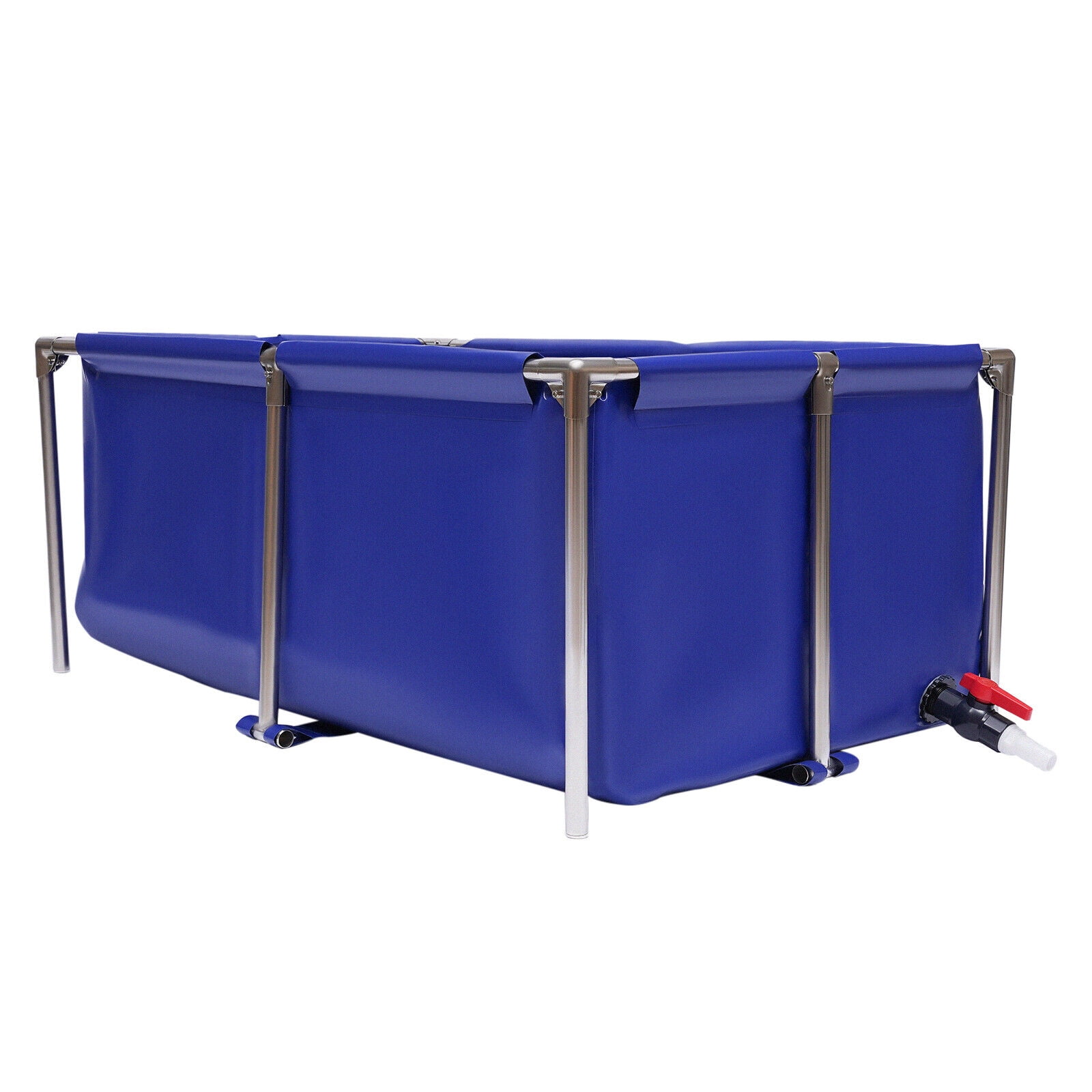 DENEST Canvas Fish Pond Aquarium Fish Water Tank Lobster Breeding Pond W/Drain Valve