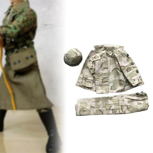 Abrigo de muñeca en miniatura,Figura a escala 1/6,abrigo superior con pantalones,uniforme.,Modelo de chaqueta y pantalón de manga larga a escala 1/6,Accesorio para modelo de muñeca de 12